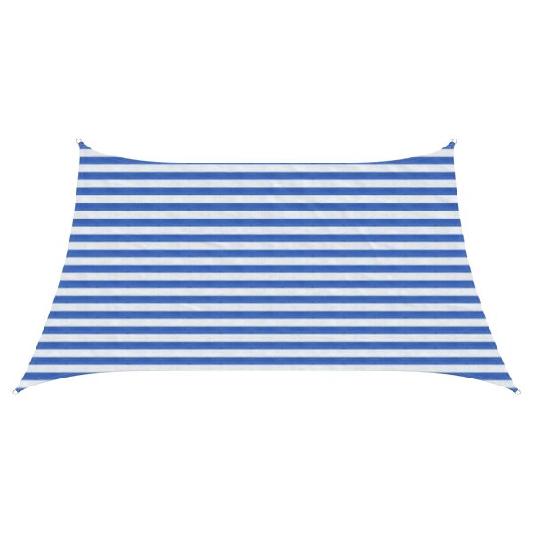 vidaXL Voile d'ombre Bleu et Blanc 3 / 4 x 2 m HDPE