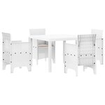 vidaXL Ensemble de salle à manger pour jardin 5 pc Blanc Polypropylène