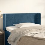 vidaXL Tête de lit avec oreilles Bleu foncé 103x16x78/88 cm Velours