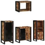 vidaXL Ensemble de mobilier de salle de bain avec étagère avec stockage avec porte 4 Pièces
