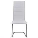 vidaXL Chaises à manger cantilever lot de 4 blanc similicuir