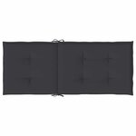 vidaXL Coussins de chaise de jardin à dossier haut lot de 2 noir tissu
