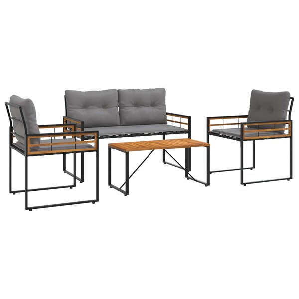 vidaXL Ensemble de meubles d'extérieur 4 pc Gris clair