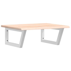 vidaXL Étagère de vasque murale acier et bois de chêne massif