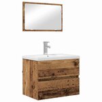 vidaXL Ensemble de mobilier de salle de bain 3 Pièces Bois Ancien