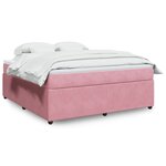 vidaXL Sommier à lattes de lit avec matelas Rose 180x200 cm Velours