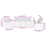 vidaXL Ensemble de canapés 3 Pièces coussins gris clair tissu