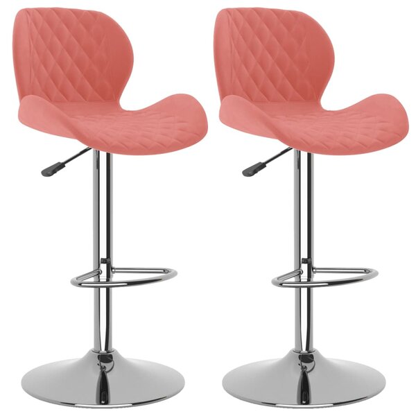 vidaXL Tabourets de bar lot de 2 rose velours