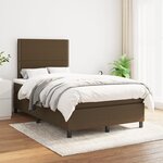 vidaXL Sommier à lattes de lit et matelas marron foncé 120x190cm tissu