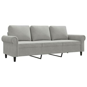 vidaXL Canapé à 3 places Gris clair 180 cm Velours