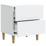 vidaXL Cabinet de chevet avec tiroir 2 Pièces Blanc 43 x 34 5 x 48 cm