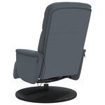 vidaXL Fauteuil inclinable de massage repose-pied gris foncé velours
