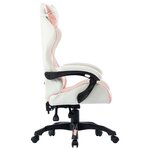 Chaise fauteuil siège pivotante de bureau informatique étude de jeux vidéo Rose similicuir rose 02_0024228