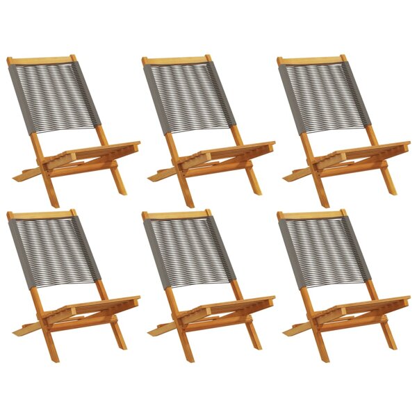 vidaXL Chaises de jardin pliables lot de 6 gris bois d'acacia massif
