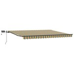 vidaXL Auvent Rétractable Vert et jaune 400 × 300 cm tissu