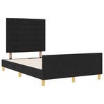 vidaXL Cadre de lit avec tête de lit Noir 120 x 190 cm tissu