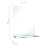 vidaXL Miroir mural avec étagère 50x70 cm Verre trempé