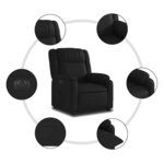 vidaXL Fauteuil inclinable électrique noir similicuir