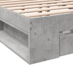 vidaXL Cadre de lit et tiroirs gris béton 120x190 cm bois d'ingénierie