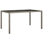 vidaXL Table de jardin pour repas Gris 150 x 90 x 75 cm Poly rotin
