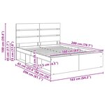 vidaXL Cadre de lit avec tête de lit Blanc 160 x 200 cm Pin massif