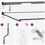 vidaXL Auvent rétractable électrique Gris clair et blanc
