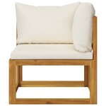 vidaXL Ensemble de canapés 2 Pièces et coussins blanc crème Acacia solide