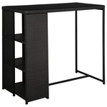 vidaXL Ensemble de bar de jardin 5 Pièces et coussins Résine tressée Noir