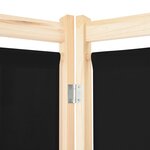 vidaXL Cloison de séparation 6 panneaux Noir 240 x 170 x 4 cm Tissu