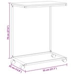 vidaXL Table d'appoint avec roues Blanc 55x35x70 cm Bois d'ingénierie