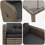 vidaXL Ensemble de repas extérieur 9 Pièces Gris clair et gris foncé
