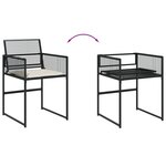 vidaXL Ensemble à manger de jardin coussins 7 Pièces noir résine tressée