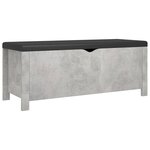 vidaXL Boîte de rangement avec coussin gris béton 105x40x45 cm