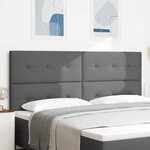 vidaXL Tête de Lit LED avec des lumières à LED Gris foncé 200 cm tissu