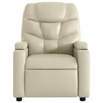 vidaXL Fauteuil de massage inclinable électrique crème similicuir