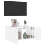 vidaXL Meuble TV mural avec lumières LED blanc 60x35x31 cm