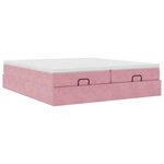 vidaXL Cadre de lit ottoman avec matelas rose 160x200 cm velours