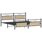 vidaXL Cadre de lit en métal sans matelas chêne sonoma 200x200 cm