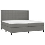 vidaXL Sommier à lattes de lit matelas LED Gris foncé 200x200 cm Tissu