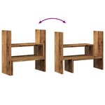 Organisateur armoire de bureau réglable vieux bois bois d'ingénierie marron 02_0043583