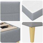 vidaXL Cadre de lit Gris clair 90 x 200 cm Polyester