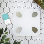 Livoo pèse-personne de graisse corporelle bluetooth 28x28x2 4 cm blanc