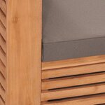 vidaXL Fauteuil de jardin avec coussins gris foncé Bois de teck solide