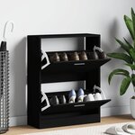 vidaXL Armoire à chaussures Noir 63x24x81 cm Bois d'ingénierie