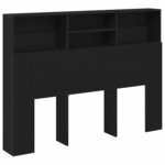 vidaXL Cabinet de Tête de Lit Chêne noir 140 x 19 x 103.5 cm