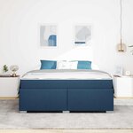 vidaXL Cadre de lit avec matelas Bleu 180 x 200 cm tissu