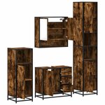 vidaXL Ensemble meubles salle de bain 4 Pièces chêne fumé bois ingénierie