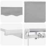 vidaXL Auvent Rétractable Gris clair 250 x 200 cm Polyester  Aluminium