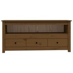 vidaXL Meuble TV Marron miel 114x35x52 cm Bois de pin massif