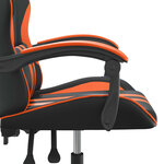 vidaXL Chaise de jeu pivotante Noir et orange Similicuir